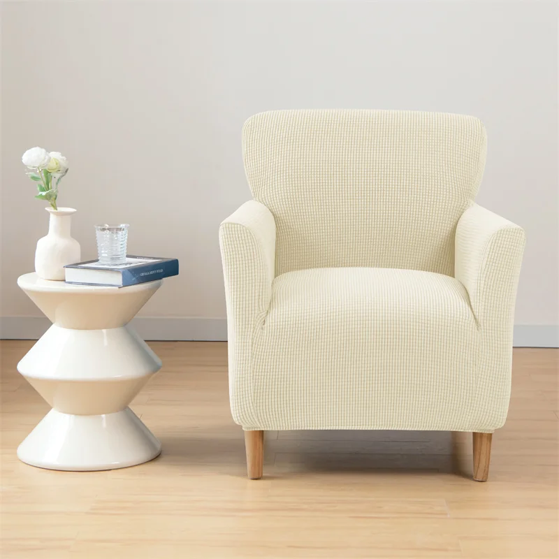 Chair Cover Polar Fleece Tub Stretch Spandex Armchair Slipcovers Elastic Club Single Couch Covers for Living Room Bar Counter
