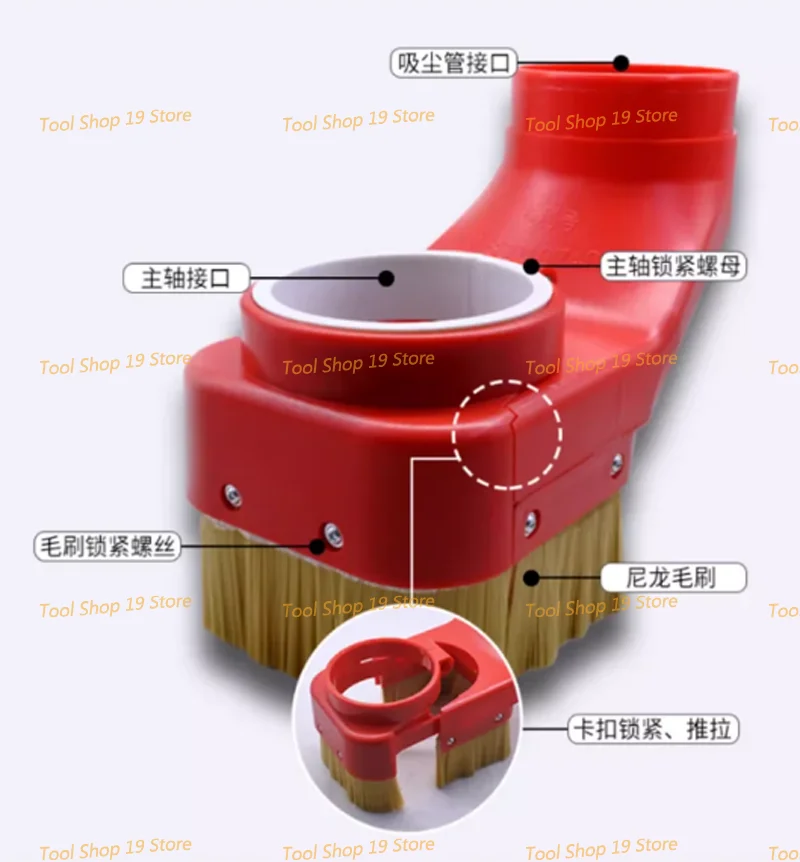 CNC Woodworking Vacuum Cleaner Dust Collecting Brush 65mm-100mm Diameter, Used For Engraving And Milling Cutter Dust Removal