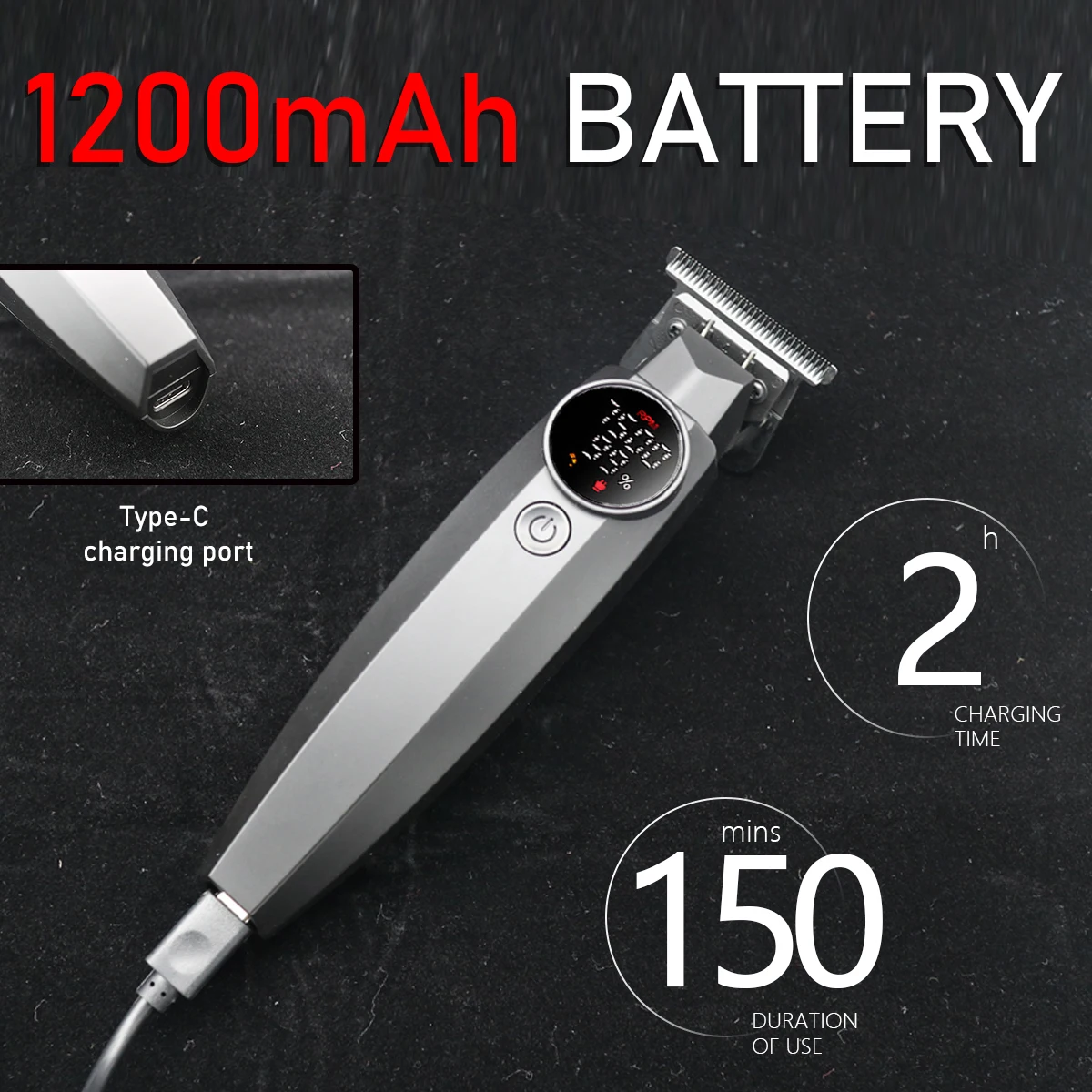 Description Picture 4 of item7500RPM 137 Professional Hair Trimmer Electric Clipper DLC Ceramic Blade Salon Finisher Machine for Man Barber