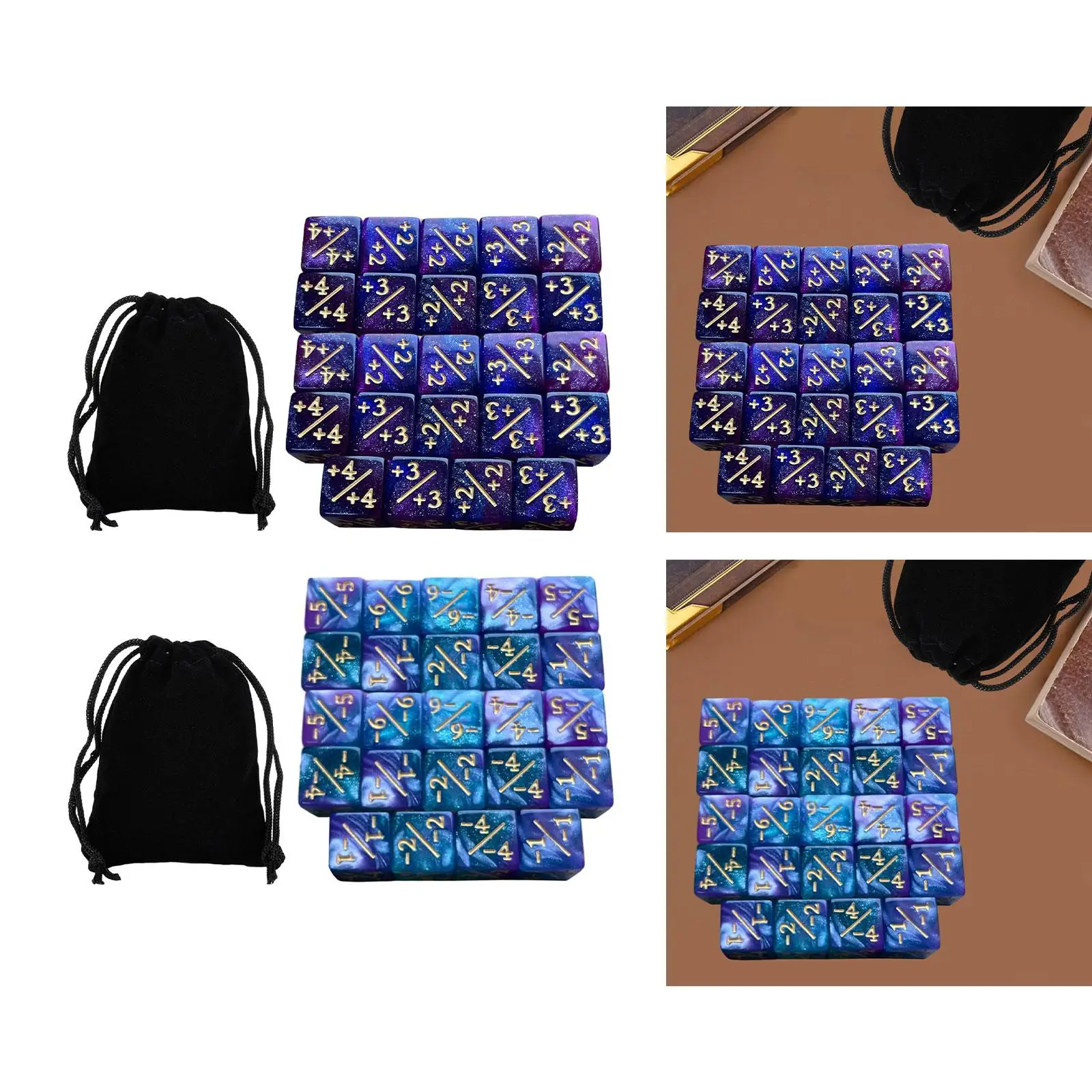 24Pcs Dices Counter Token Dice Six Sided Dice Set for Preschool Role Playing game dice dice set acrylic dice