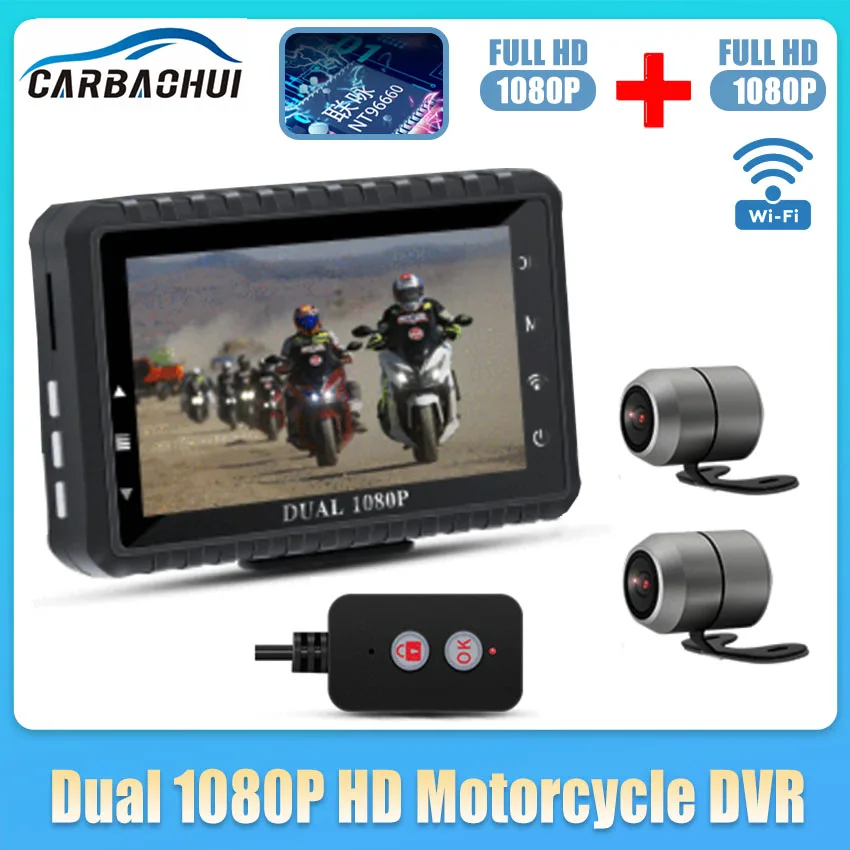 

Dual 1080P 3 inch IPS Motorcycle Dash Cam WiFi Waterproof Camera Recorder Chip Motorcycle DVR GPS Driving Recorder
