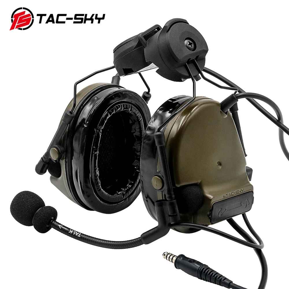 

COMTAC TAC-SKY Comtac iii Helmet Fast Track Bracket Version Silicone Earmuffs Noise Reduction Pickup Tactical Headset