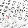 12pcs Water Sticker Nail Art Heart Love Letters Cats Flowers Decals Transfer Sliders Tattoo Valentine Decorations Manicure TRBY 5