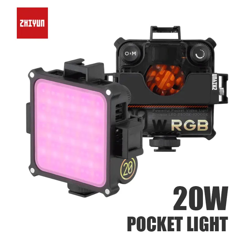 

ZHIYUN FIVERAY M20C M20 20W LED Light RGB/2500K-10000K Mini Photography Light App Control Pocket Fill Light for Vlog Video Live