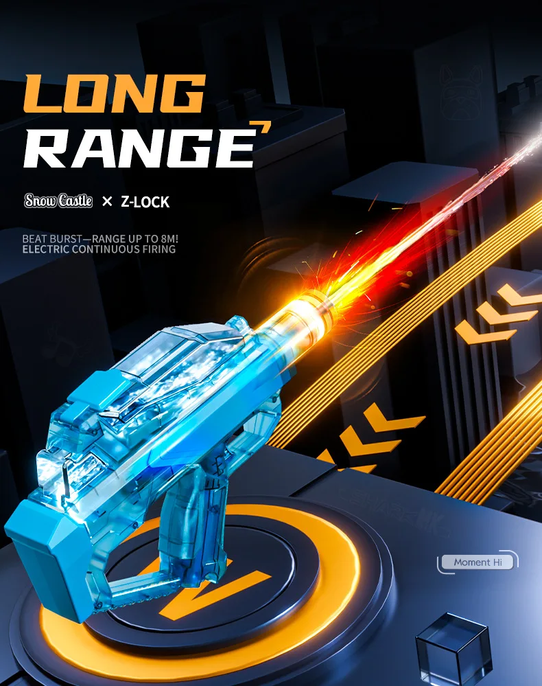 Electric Water Gun Fully Automatic Pistol With Led For Outdoor Play_voghion.com