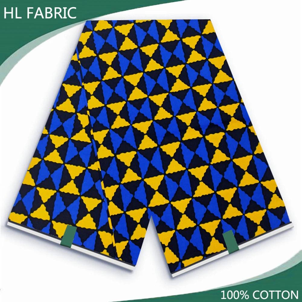 

African Wax Fabric 100% Cotton Veritable Wax Nigerian Ankara Block Prints Batik Fabric Dutch Pagne 6yards For Sewing VL-178