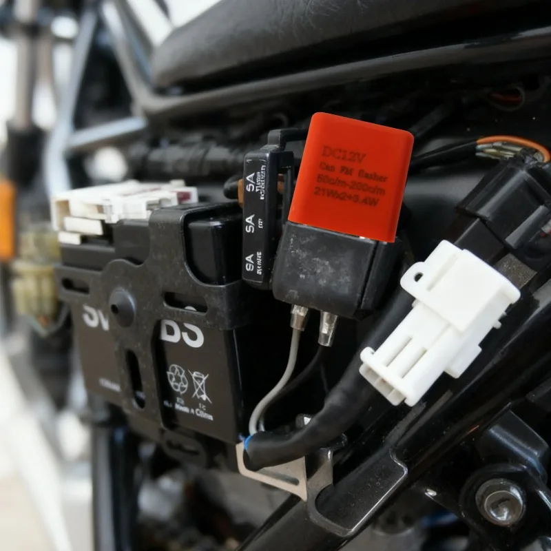 Adjustable 2-Pin Electronic LED Flasher Relay with Wires for Bikes Motorcycles Scooters Turn Signals Hyper Flash Blinkers Relay