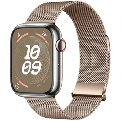 Sleek Magnetic Metal Strap for Apple Watch - Premium Wristband Replacement (Retro gold)