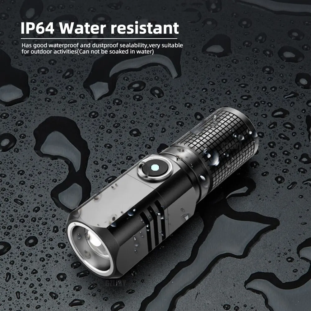 Mini Lampe Torche LED XHP50 – Rechargeable USB C – Batteries 16340/18650 – Sans Marque