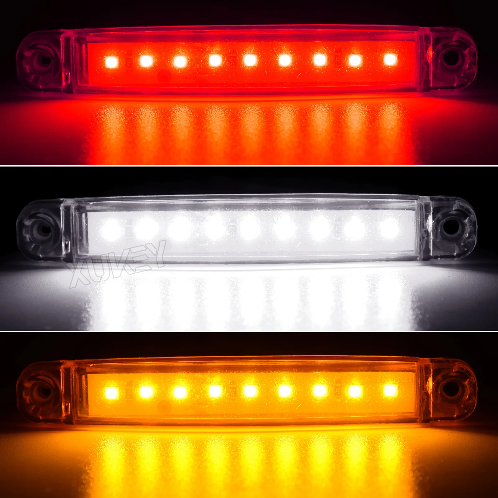 6pcs LED Truck Side Marker Lights 12V Amber White Red Indicator Lorry Trailer UTE Turn Signal Side Front Position Clearance Lamp
