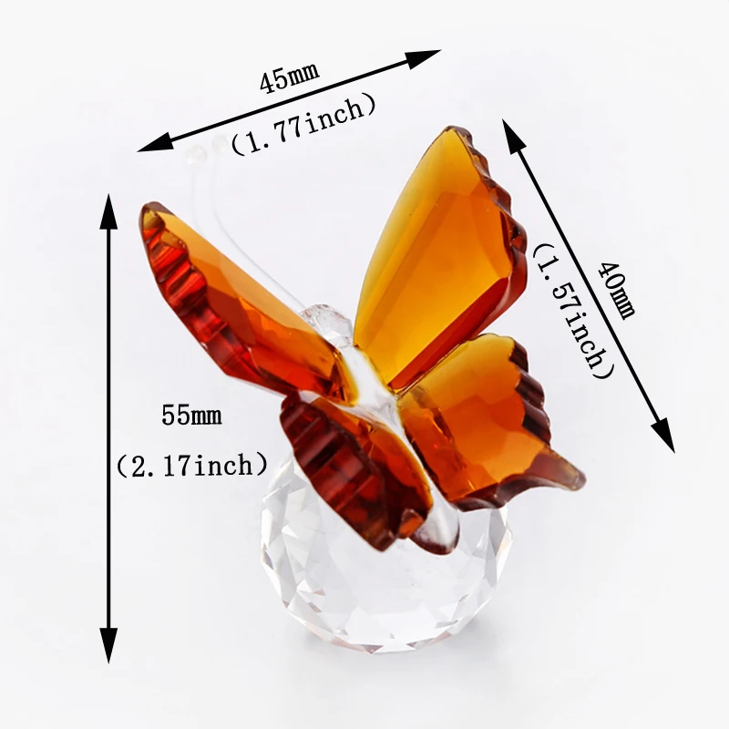 Lot De 2 Figurines Papillons En Cristal Volants - Décoration Table Et Presse-Papier Luxueux