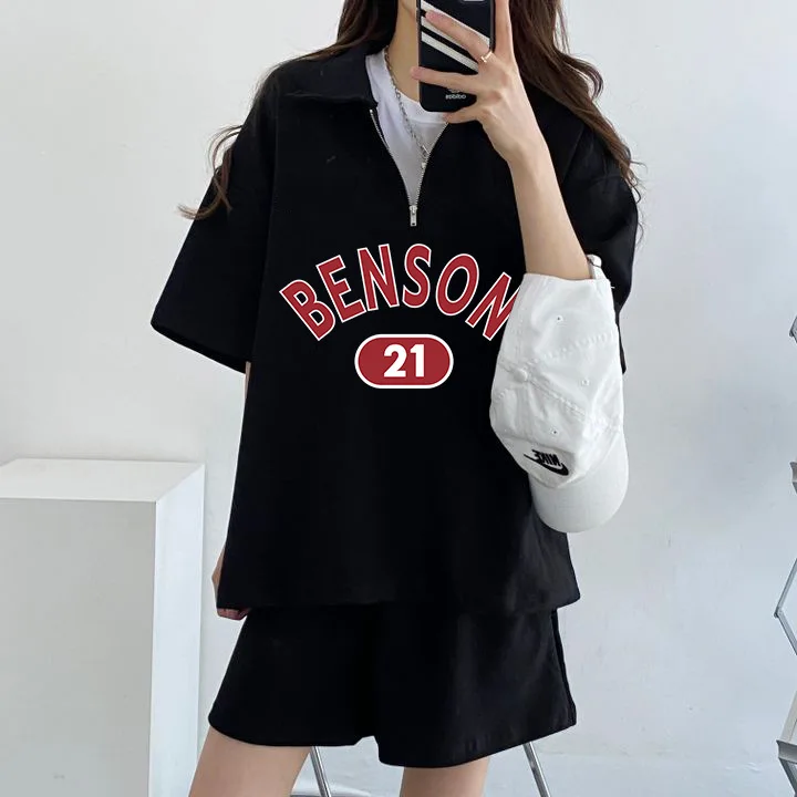 Women 2 Pieces Fashion In Matching Sets Cotton Elegant New Summer Letter Printing Two Piece Shorts Sets Women's Loose Tracksuit