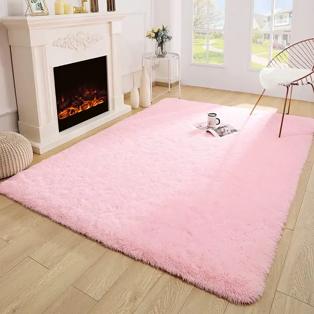  Espiraio Hot Pink Shaggy Rugs for Bedroom Living Room, Super  Soft Fluffy Fuzzy Area Rug for Kids Baby Nursery, Modern Indoor Plush  Carpet for Home Decor, 4x5.9 Feet Floor Furry Rugs