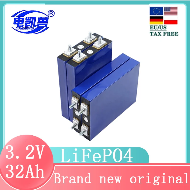 

3.2V 32Ah New LiFePO4 battery, 3C discharge 32000mAh DIY 12V 24V 48V, suitable for electric vehicle motor modification New
