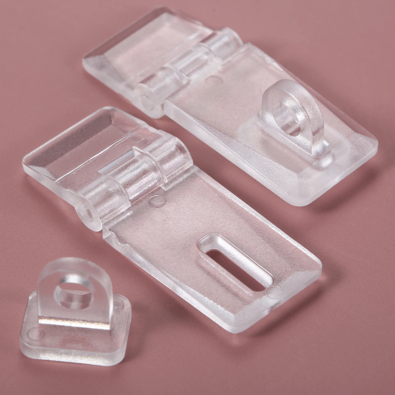 4 Sets Mini Hasp Latches Box Locks Jewelry Hinge Acrylic Buckle Clear Transparent Plastic Mini Cabinet Padlock Buckles 41*16mm furniture hardware toggle latches jewelry box hasps decorative latches buckle clamp