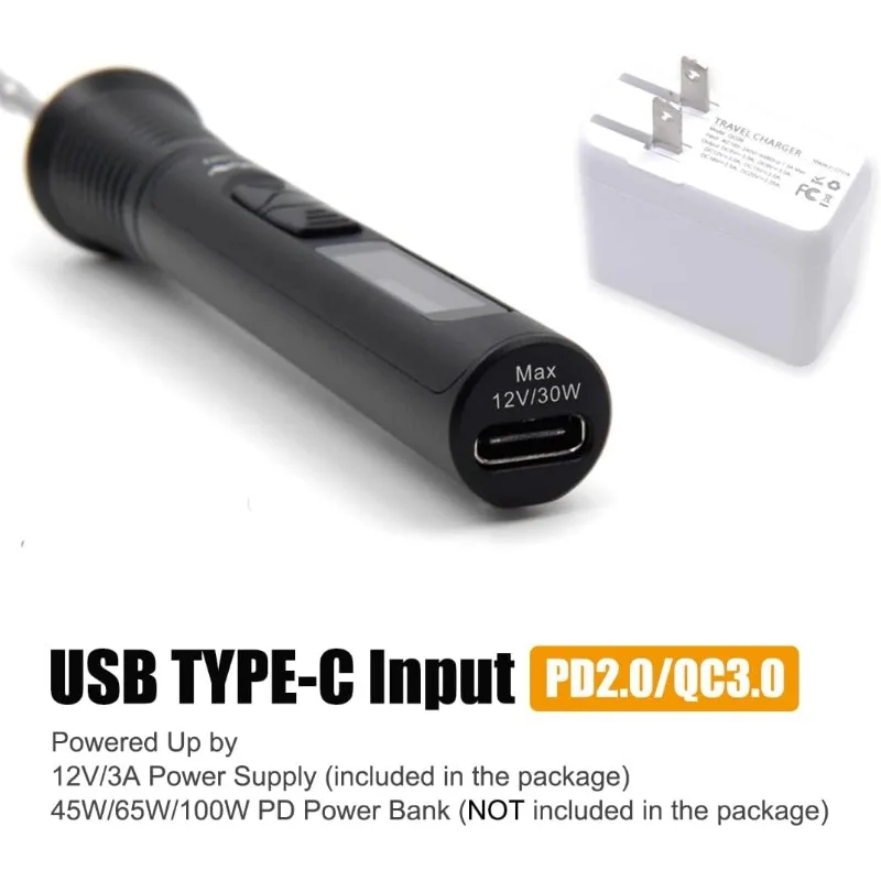 9V/12V Type C USB Original Digital OLED Programmable Pocket-size Portable Soldering Iron Station Kit