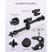 Adjustable Magic Arm with Super Clamp,9 inch Articulating Arm Clamp Friction Power Arm Crab Screw Kit for Camera Monitor Light - Image 2
