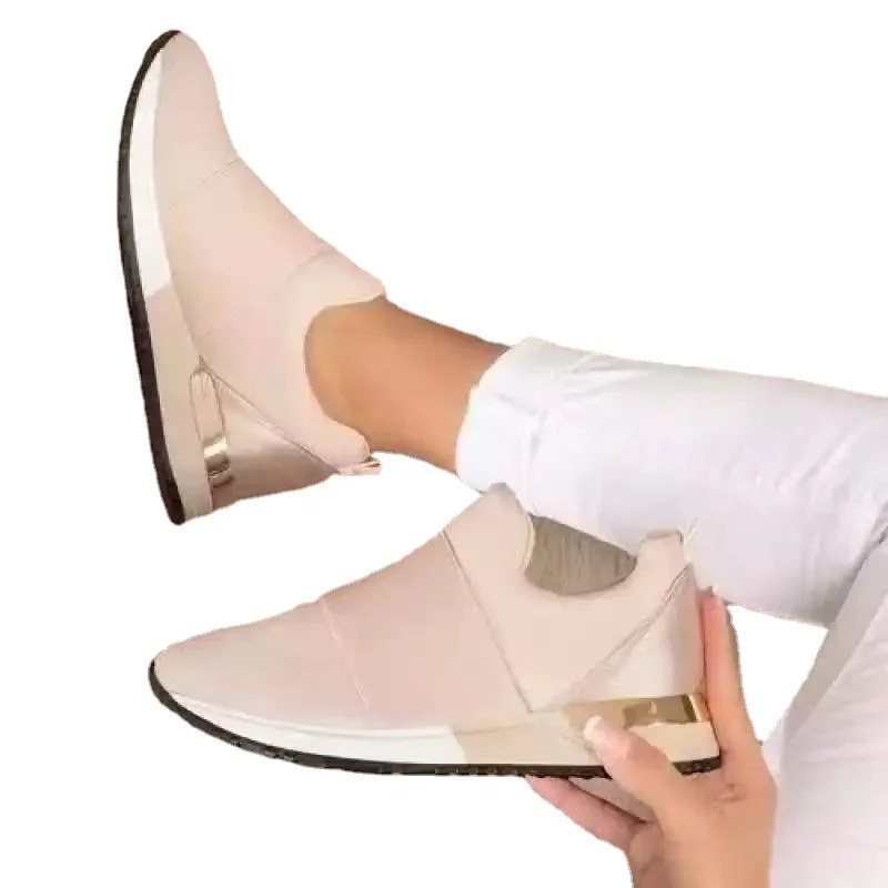 Women's Sneakers Breathable Mesh 2024 Hot Sale Spring Fashion Casual Comfortable Slip-On Solid Color Ladies Vulcanize Shoes