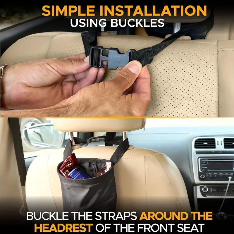 Car Storage Bags Seat Back Trash Hanging Litter Bag Garbage Storage Rubbish Container Oxford Cloth Car Aste Bins Cleaning Tools