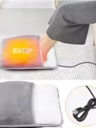 Cozy Plush USB - Rechargeable Electric Foot Warmer Mat (Dark gray)