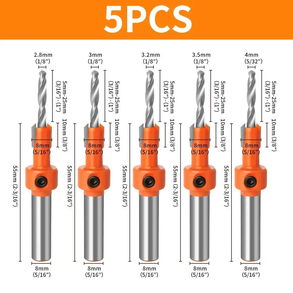 8mm /10mm Bit Countersink Drill Bit Hexagon Shank Round Shank Countersink Drill Aluminum Alloy Self Tapping Screw