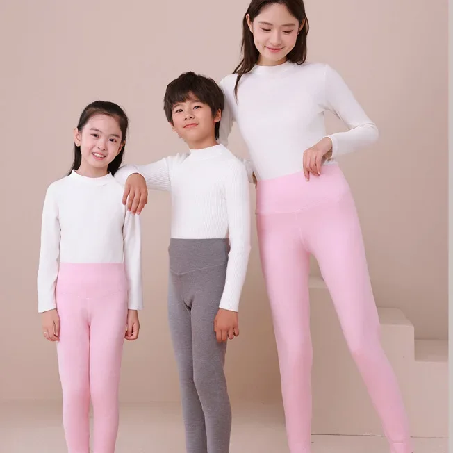 Warm Wool Silk Children's Pants Autumn Winter Knee Warm Waist Protector Boy's Underwear Soft Comfortable Breathable Kids Bottoms