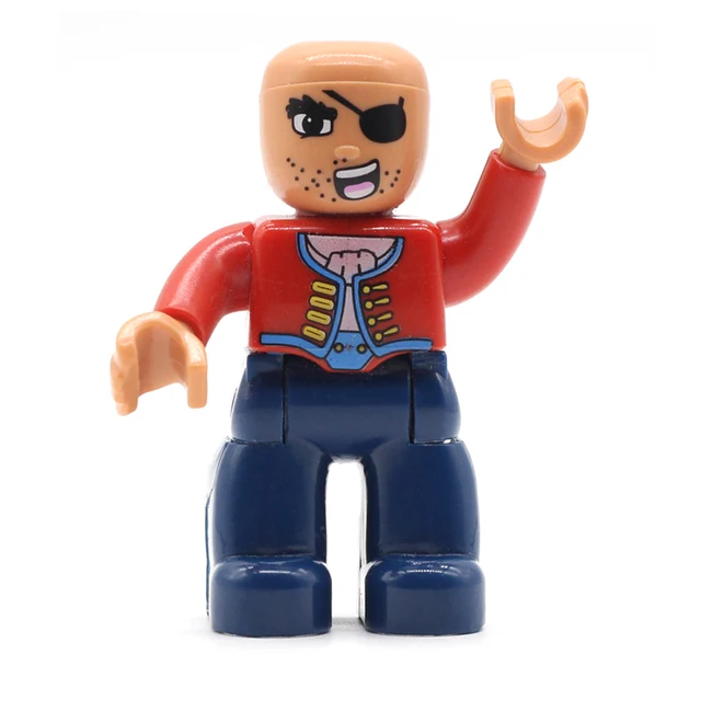 Big Size Action Figures City Princess Policemen Family Building Block Doll Character Accessory Toys Assembly Children Kids Gift Red pirate