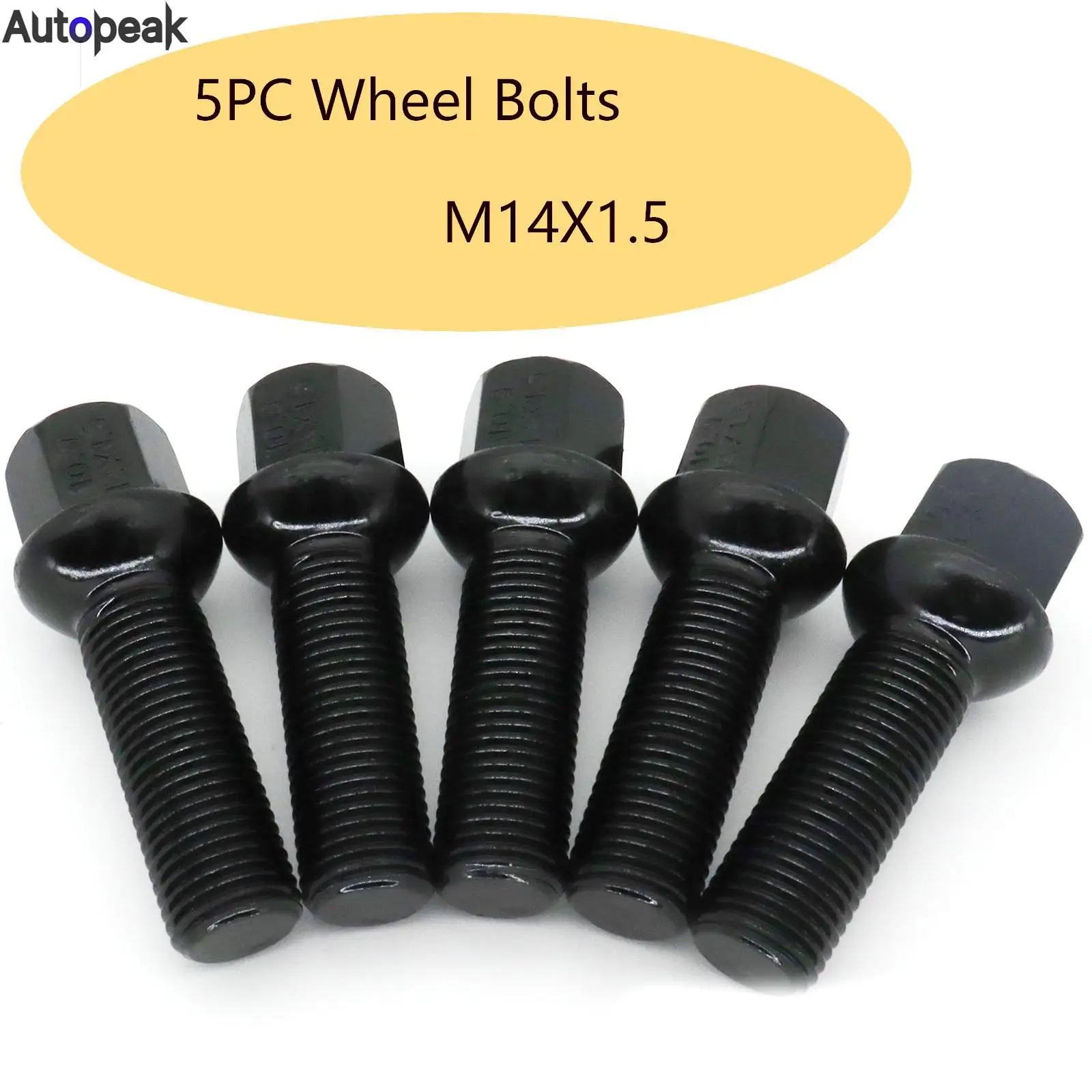5X Per Mercedes-Benz A35 A45 B180 B200 Audi A1 A3 A5 Vw Passat Scirocco Touran Car M14 × 1.5 60Mm Bulloni Ruota Accessori Per Perni Auto