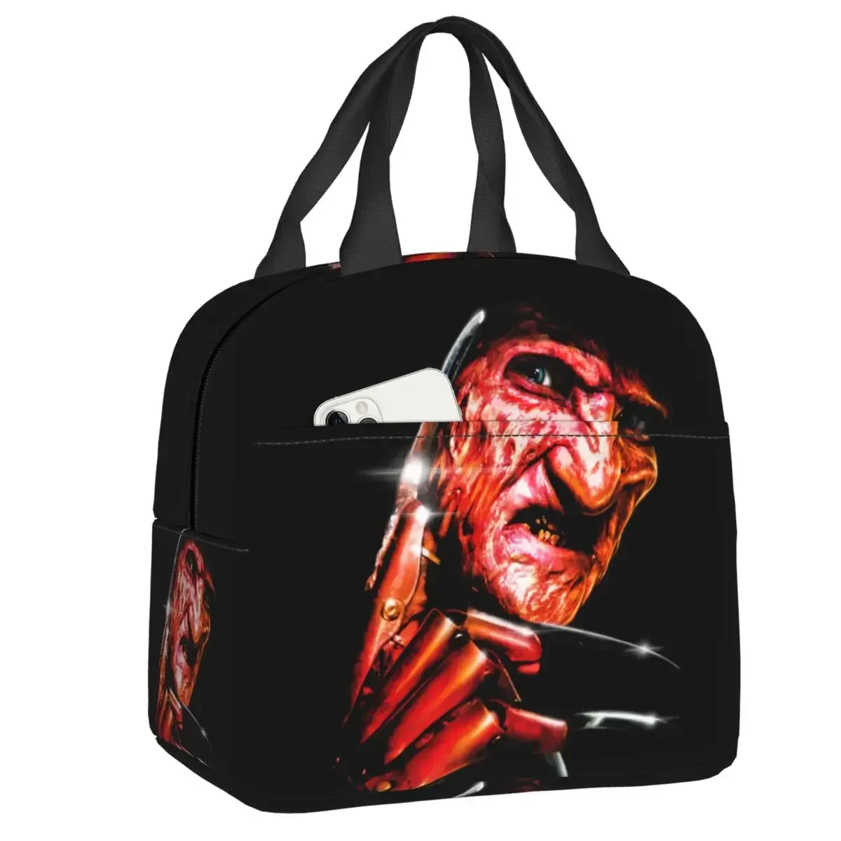 

Изолированная сумка для ланча с героями фильма «ужасы», термобокс для обеда с персонажами Хэллоуина, для женщин, детей, школьная сумка-тоут