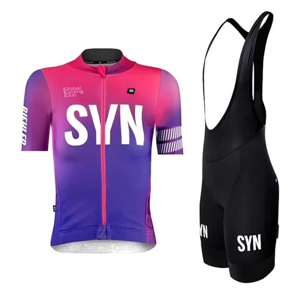 Summer SYN Team Cycling Set Women SYNDICATE Short sleeve Jersey and Bib Shorts Pro Race Bicycle Clothing Suit 3
