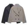 2024 Autumn/Winter New Product Casual Women's Fashion and Versatile Double breasted Blended Short Coat