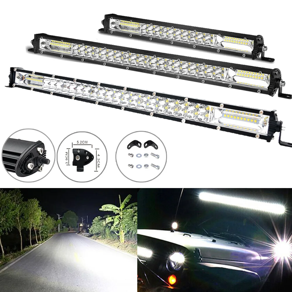 

7/13/20/25/32/38/45/50" inch Dual Row Led Light Bar Spot Flood Combo Off-road Fog Driving for Car ATV SUV Truck Boat 4X4 12V 24V