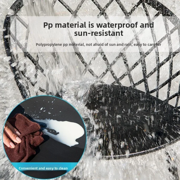 Outdoor Plastic Integral Slant Mesh Chairs Patio Balcony Trendy Milk Tea Shops Cafe Leisure Steel Table Set Durable Weatherproof