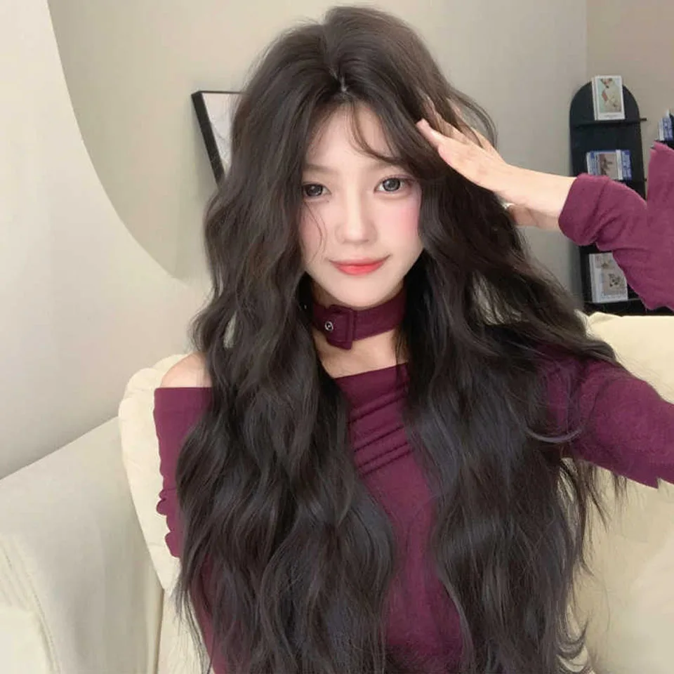 Black Synthetic Curly Wavy Wig for Women