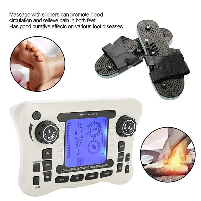 2025 Electronic Pulse Massager Tens Ems Machine Massager Electrical Nerve Muscle Stimulator Acupuncture Fat Burner Pain Relief