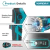 YOFIDRA 125mm  Brushless Angle Grinder 3 Gears Cordless Metal Wood Grinding Polishing Cutting Tool For Makita 18V-21V Battery 4