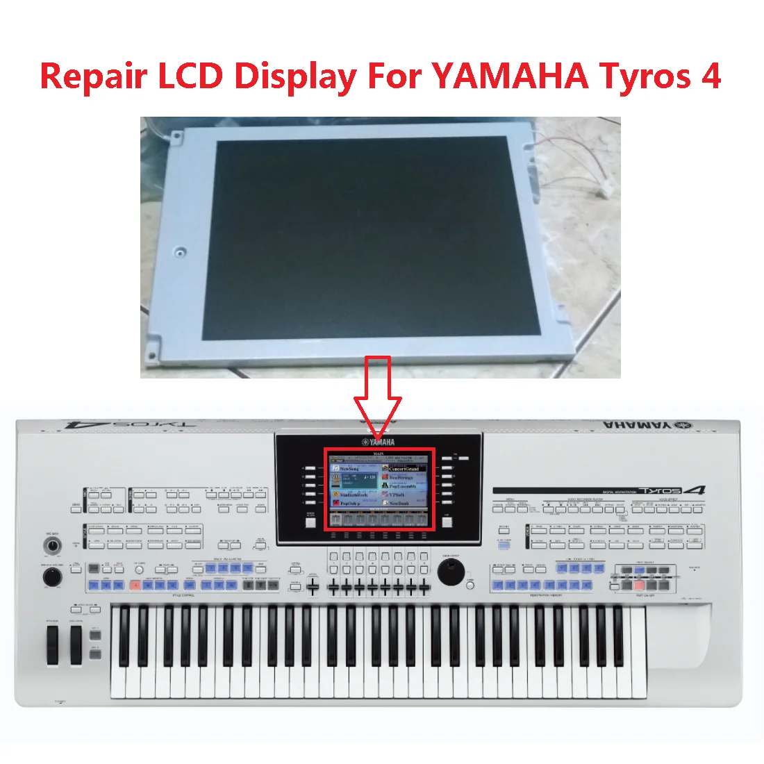 Matrice Lcd Da 7.5 Pollici Per La Riparazione Dello Schermo Del Display Yamaha Tyros 4 Tyros4