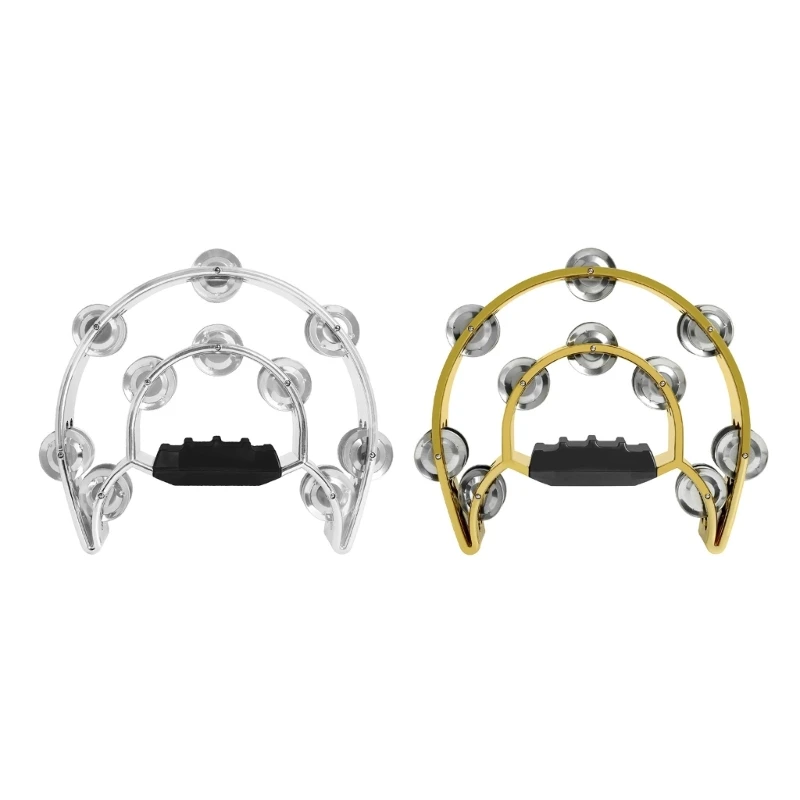 

Percussion Traditional Tambourine,Handheld Half-Moon with Synthetic Frame