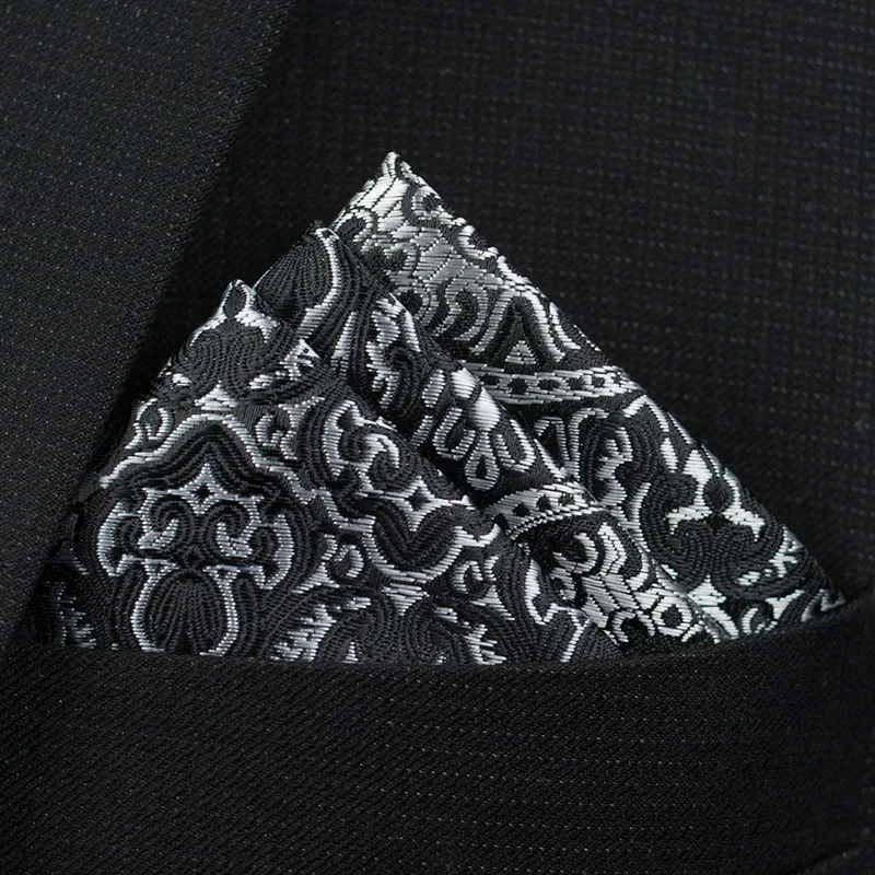 Pocket Square Handkerchief Accessories Paisley Solid Colors Vintage Business Suit Hanky Breast Scarf 25*25cm pocket square