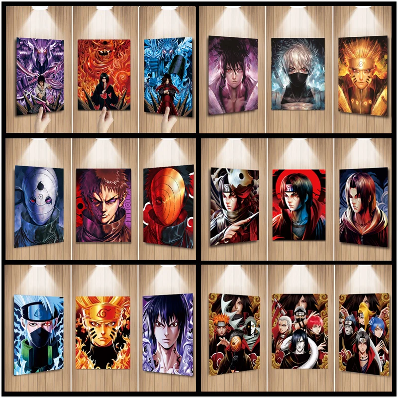 

22 Designs NARUTO 3D Lenticular Poster Anime Painting Sasuke/Itachi/Madara 3D Wall Poster Home Decor Wall Sticker Toy Gifts