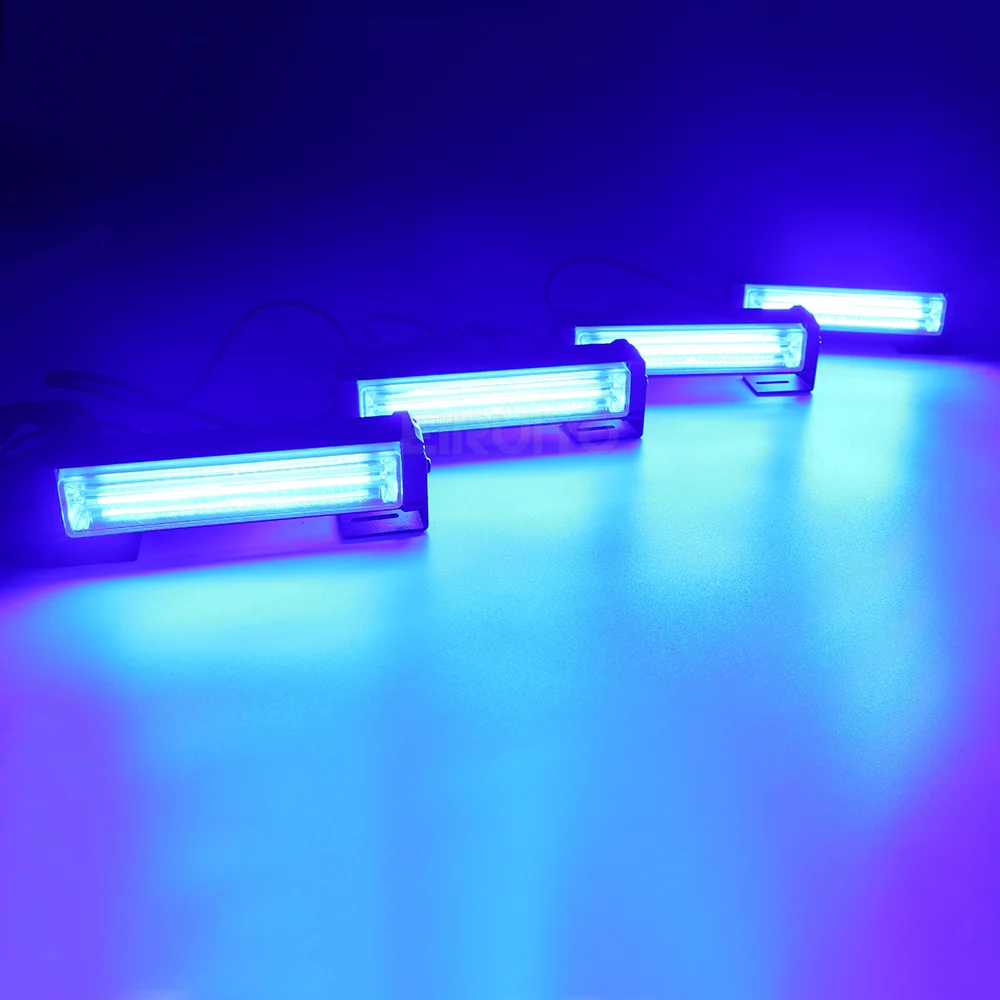 40W 80W COB Car Front Grille LED Strobe Light Police Fire Truck Emergency Flashing Warning Lights 12V 24V Amber White Red Blue