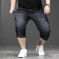 New Large Size 7 Point Length Denim Jeans For Men Chubby Handsome Enlarged 5XL 6XL 7XL Casual Denim Short Pants For Male 2