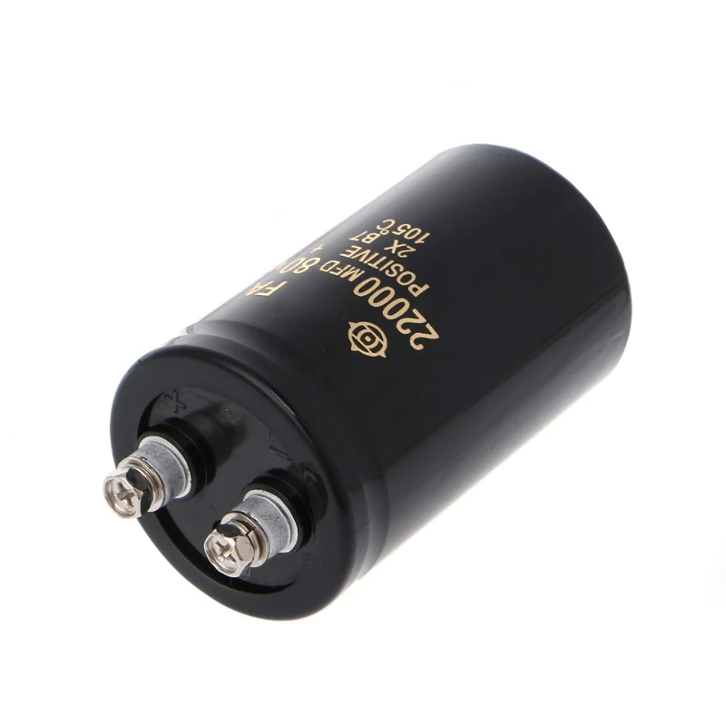 22000uF 80V Electrolytic Screw Capacitor Amp Power Supply 50x80mm 105℃ 3