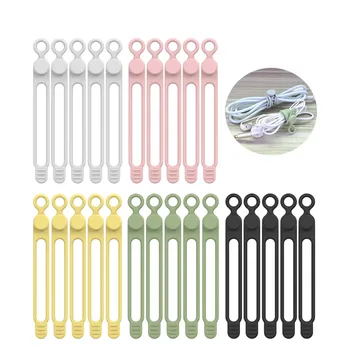 20pcs Silicone Cable Ties,Cord Organizer,Cable Straps,Reusable Cord Ties,Travel Cable Organizer ,Cute Elastic Tie, Wire Ties 1
