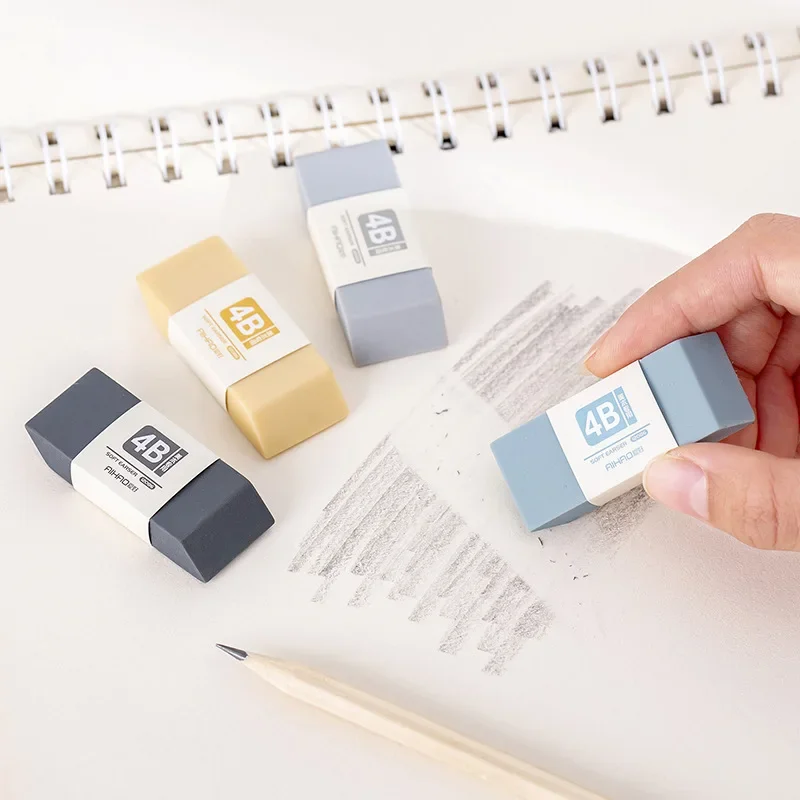 Morandi Color 4B Eraser Portable Rubber for Kids Student Gift Stationery Prizes Office School Exam Correction Art Supplies 4Pcs pencil eraser