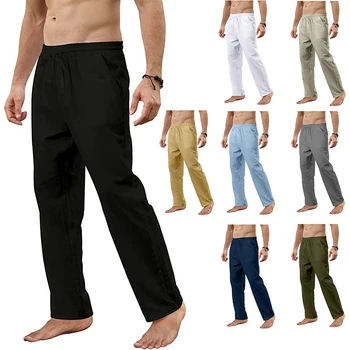 Men's Cotton Linen Loose Casual Pants 1