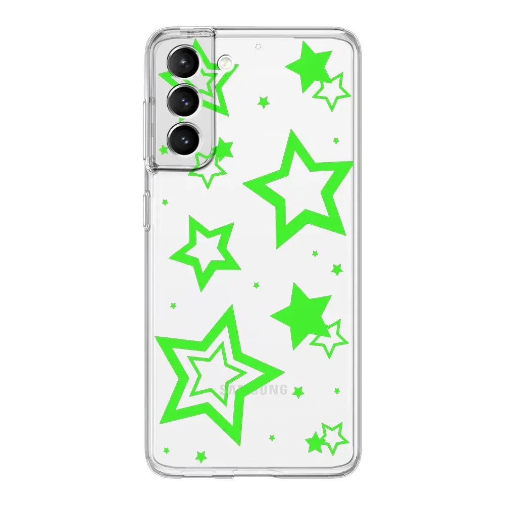 Soft Silicone Clear Phone Case with Stylish Stars Pattern