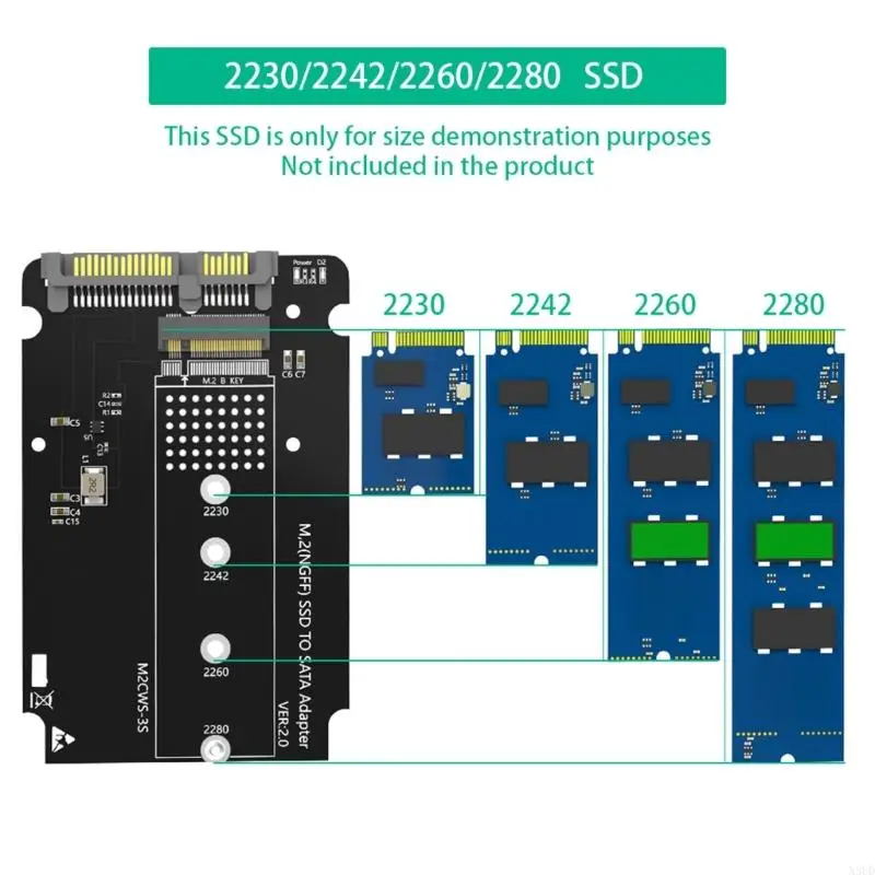 N3UD Key NVME to Sata Adapters SATA To NVME Converters Reader Card Converters 2.5inch Hard Drive,Support SATA3.0