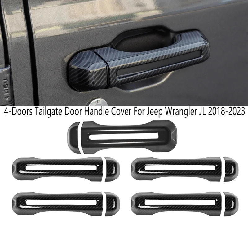 

Дверная ручка для Jeep Wrangler JL 2018-2023, 4 двери, дверная ручка, декоративная крышка, отделка, автомобильные аксессуары