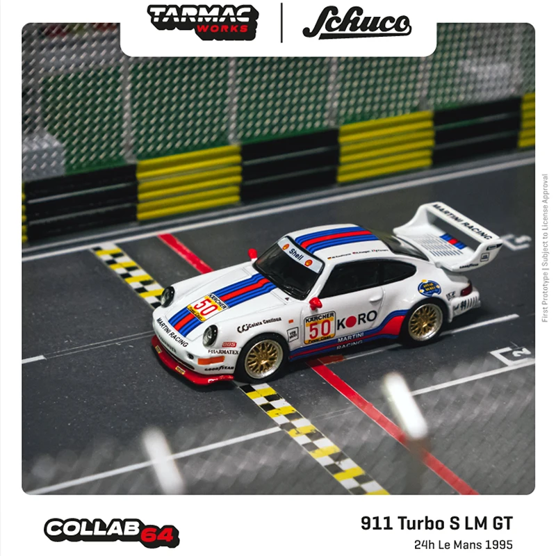 

Tarmac Works 1:64 Model Car 911 Turbo S LM GT 24H Le Mans 1995 #50 Alloy Die-cast Vehicle